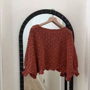 Rust Knit Crop Sweater